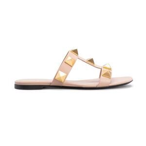 Valentino Studded Rose Cannelle Roman Stud Slides Size 11 B
